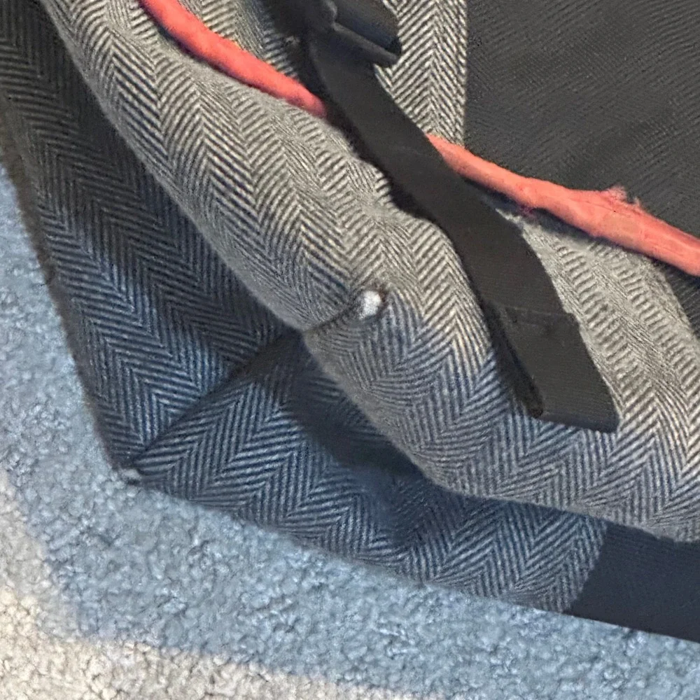 Timbuk2 Classic Messenger Bag Black Grey Herringbone Red Trim Large Commuter